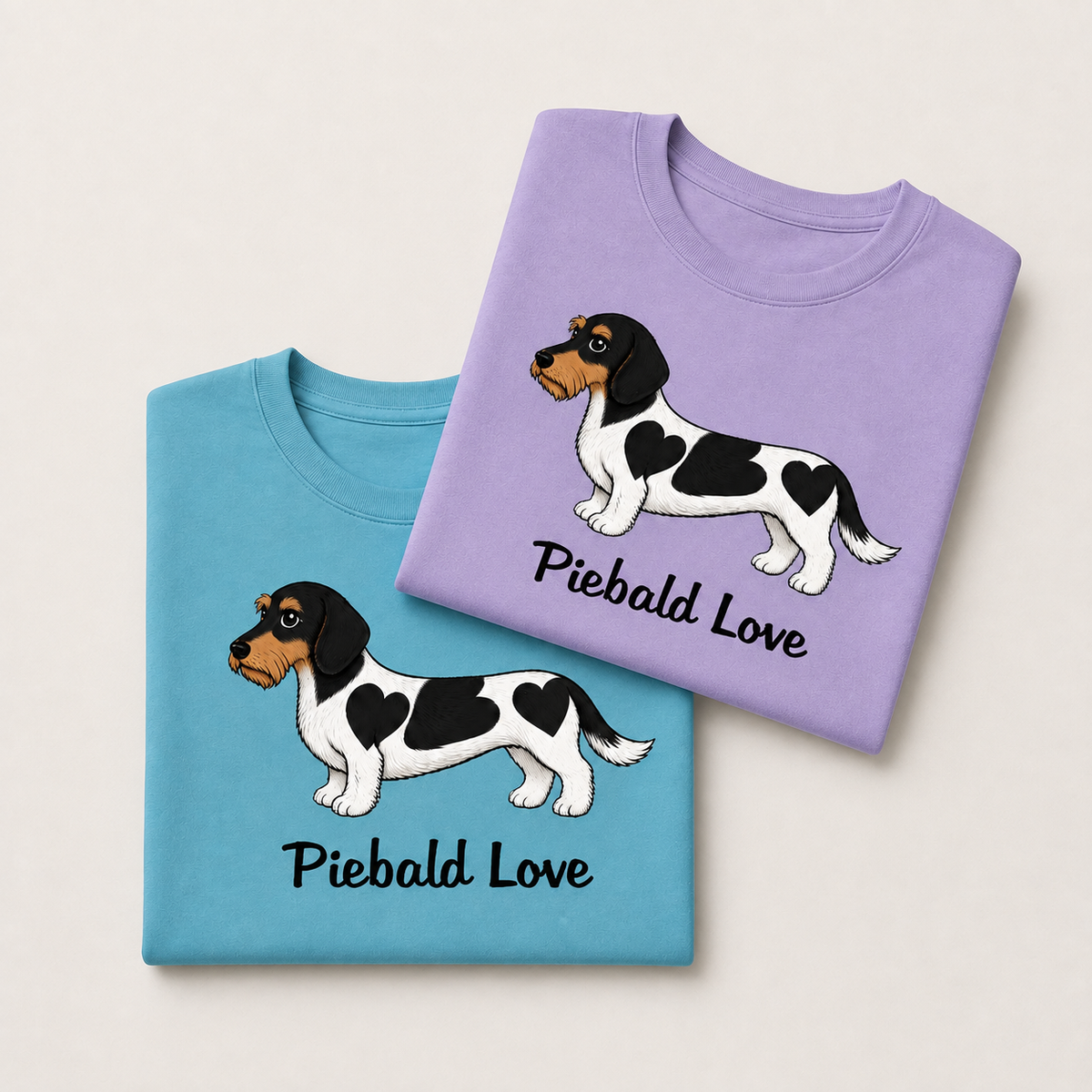 Piebald Love Wirehair Black & Tan Dachshund Unisex T-Shirt
