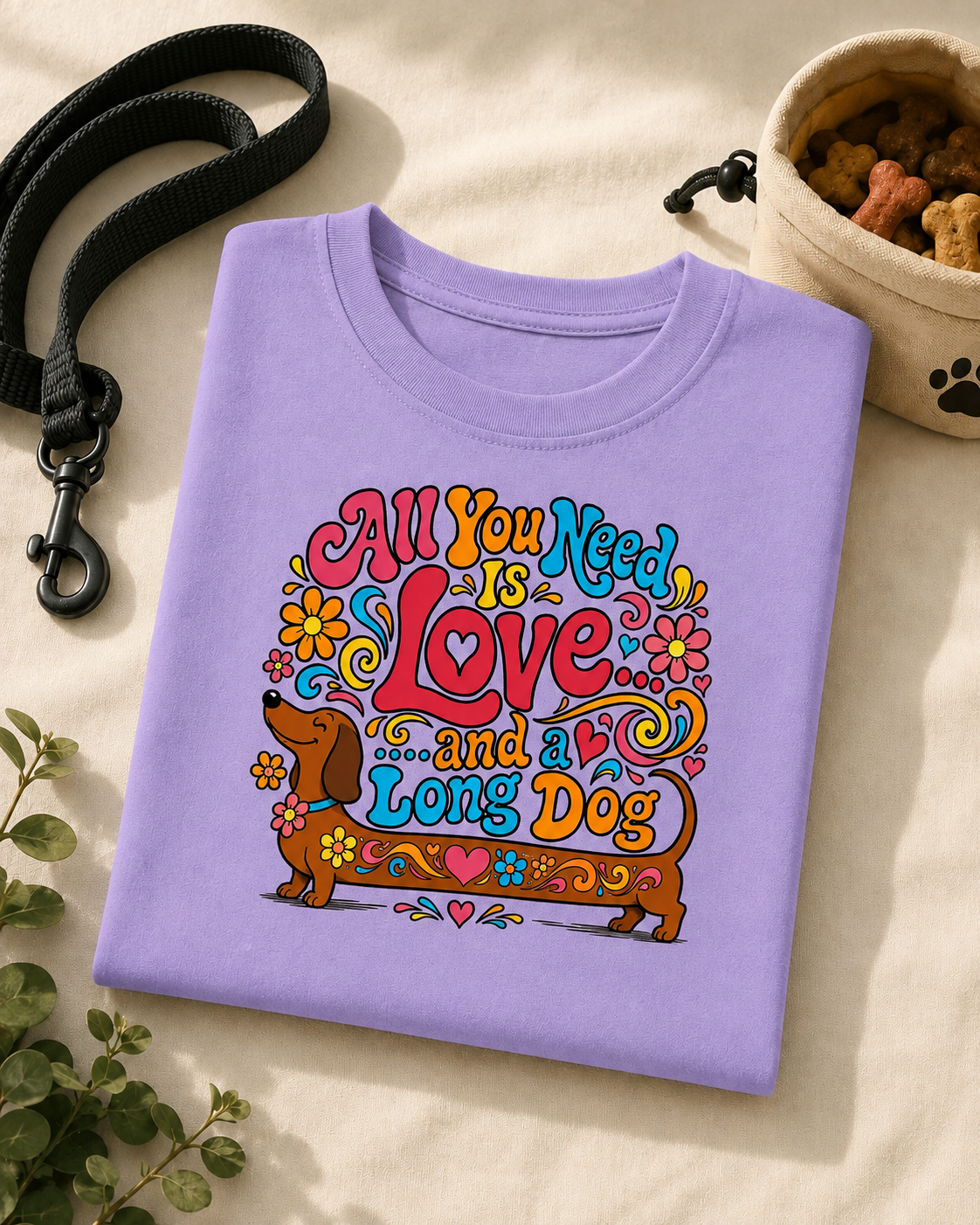 All You Need Is Love and a Long Dog Unisex T-Shirt (RSH)