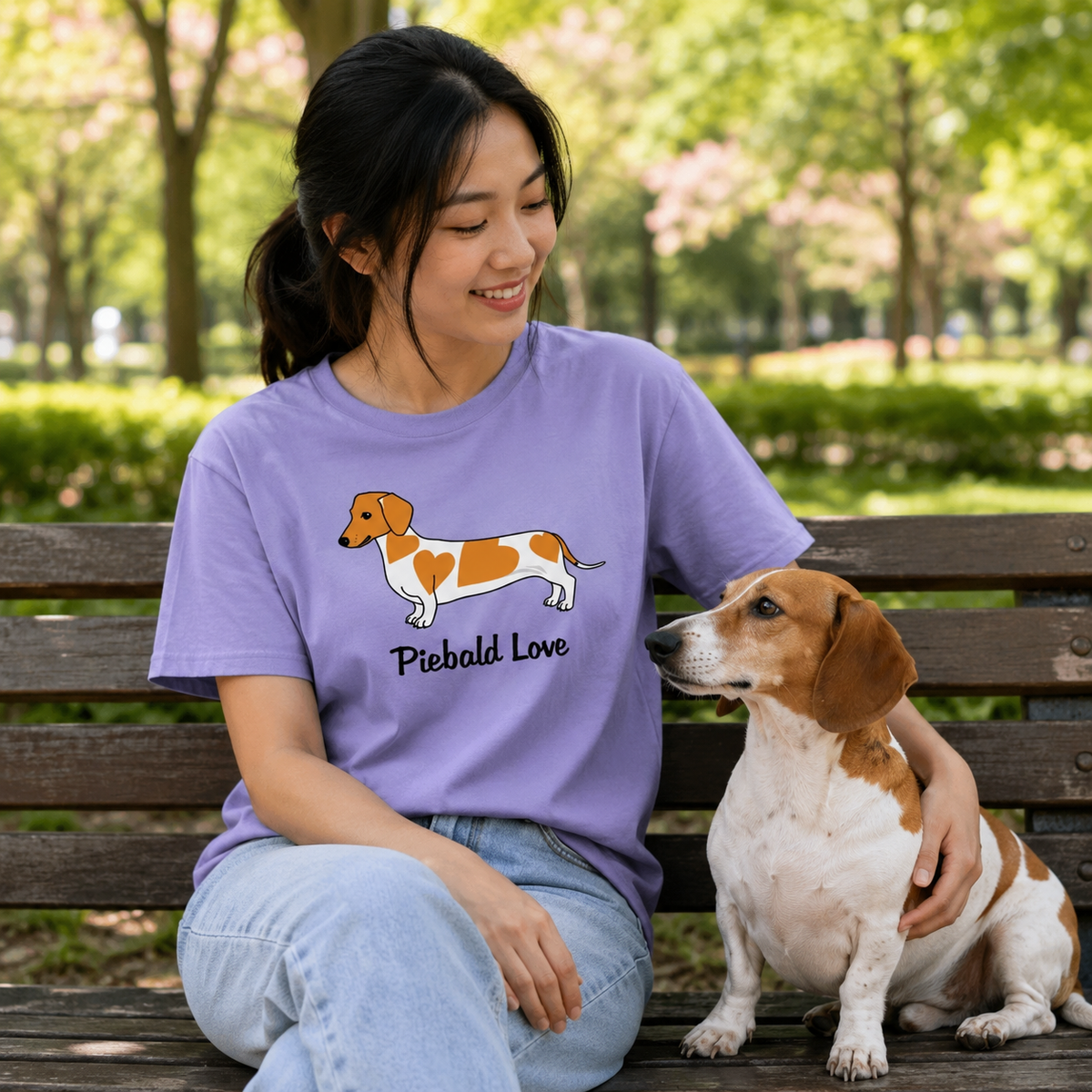Piebald Love Shorthair Red Dachshund Unisex T-Shirt