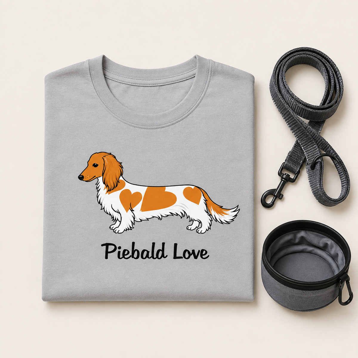 Piebald Love Longhair Red Dachshund Unisex T-Shirt