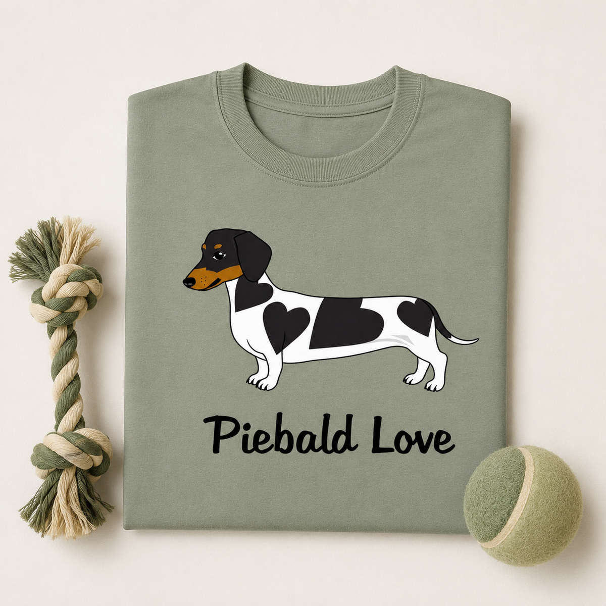 Piebald Love Shorthair Black & Tan Dachshund Unisex T-Shirt