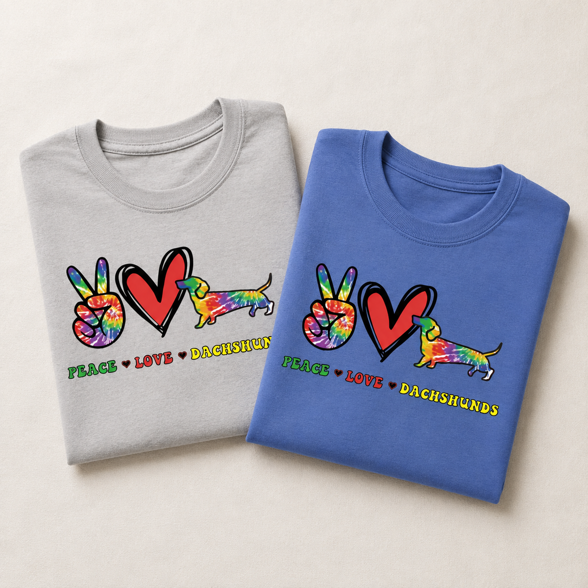 Peace, Love, Dachshunds Unisex T-Shirt