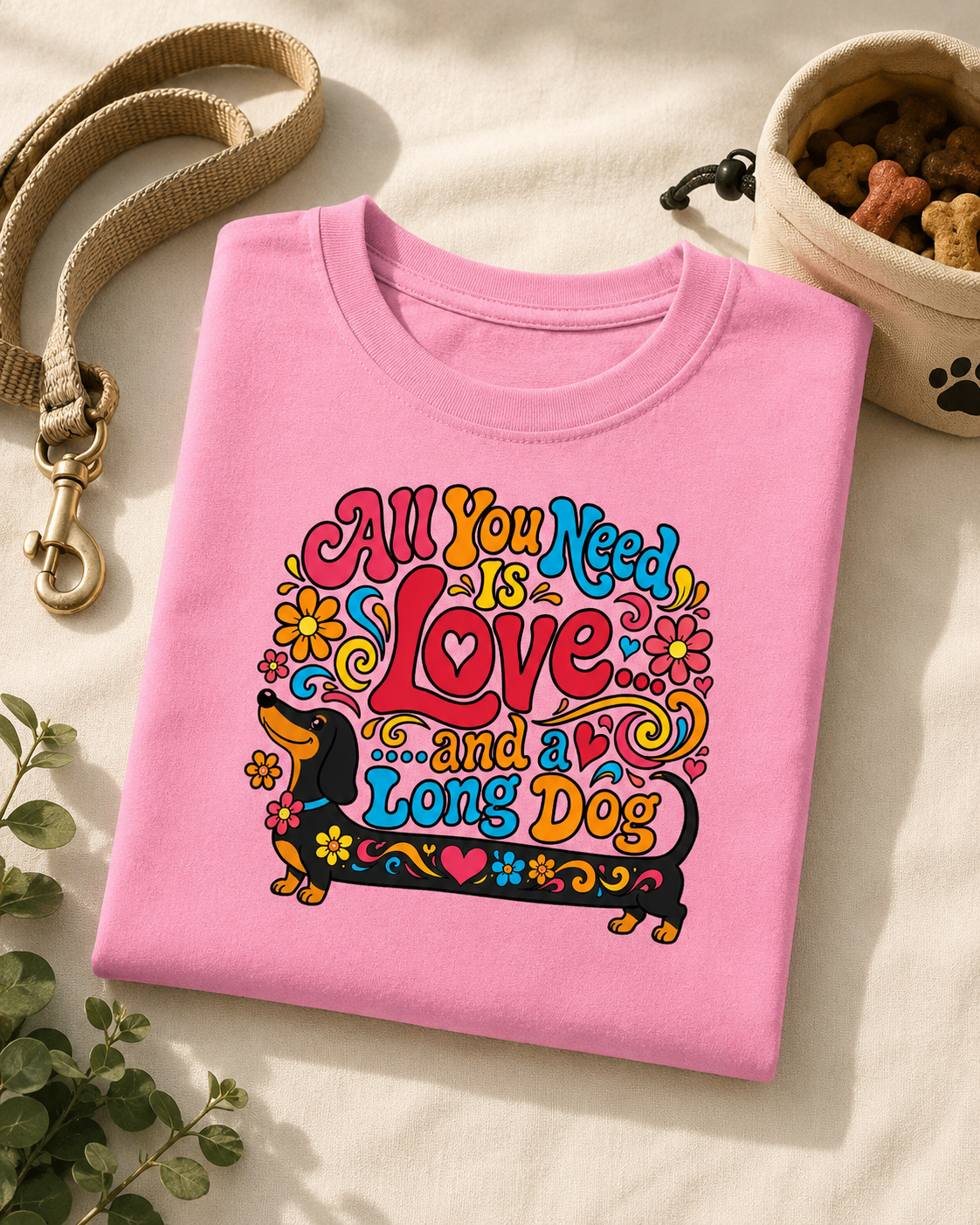 All You Need Is Love And A Long Dog Unisex T-shirt (BTSH)