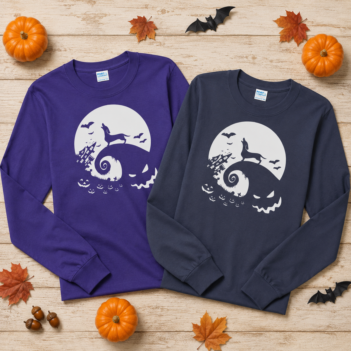 Dachshund Howling at the Moon Unisex Long-Sleeve T-Shirt