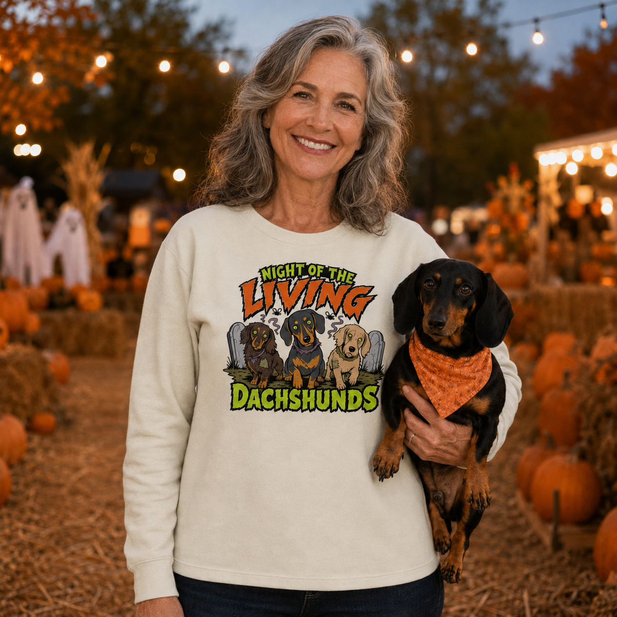 Night of the Living Dachshunds Unisex Long-Sleeve T-Shirt
