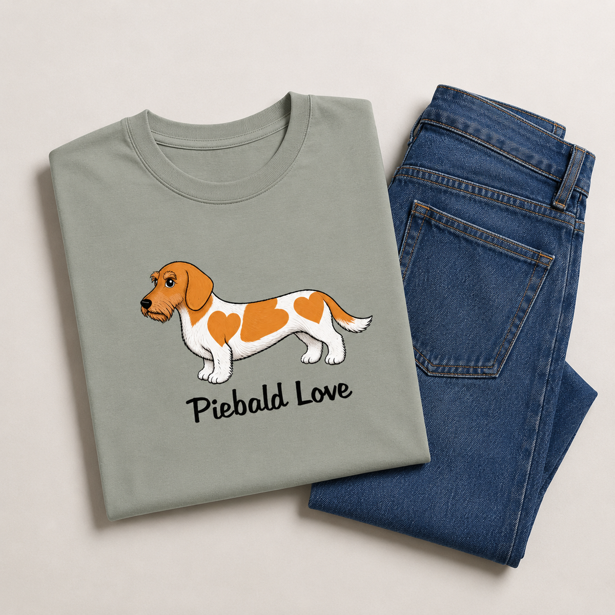 Piebald Love Wirehair Red Dachshund Unisex T-Shirt