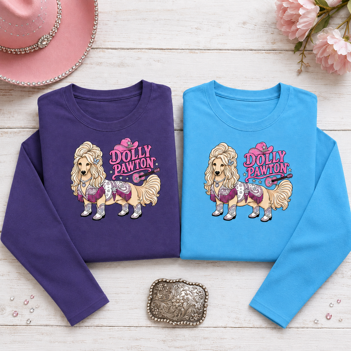 Dolly Pawton Ladies Long-Sleeve T-Shirt