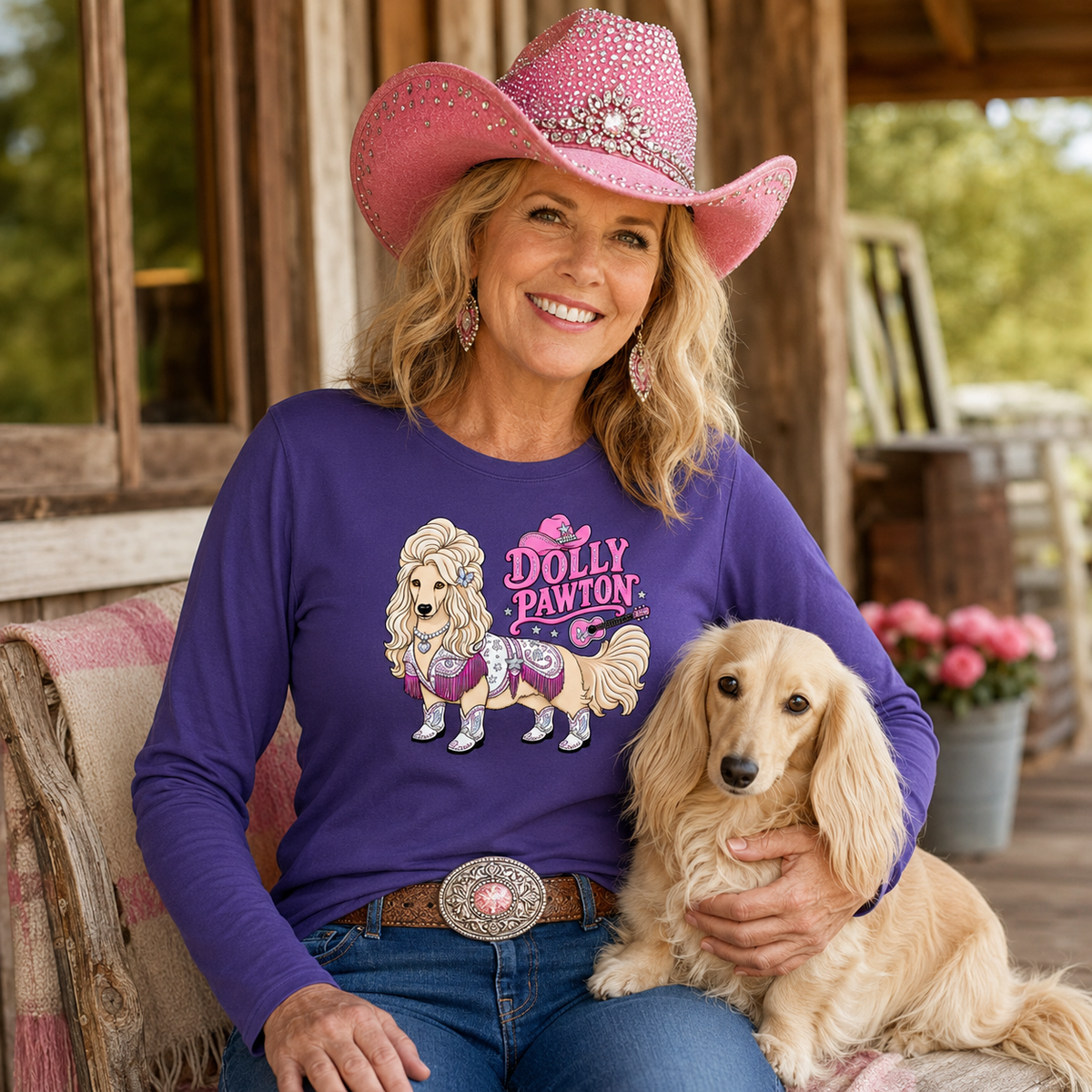 Dolly Pawton Ladies Long-Sleeve T-Shirt