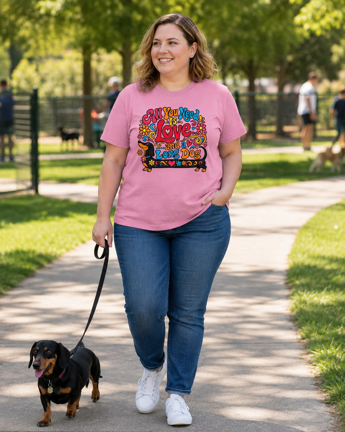 All You Need Is Love And A Long Dog Unisex T-shirt (BTSH)